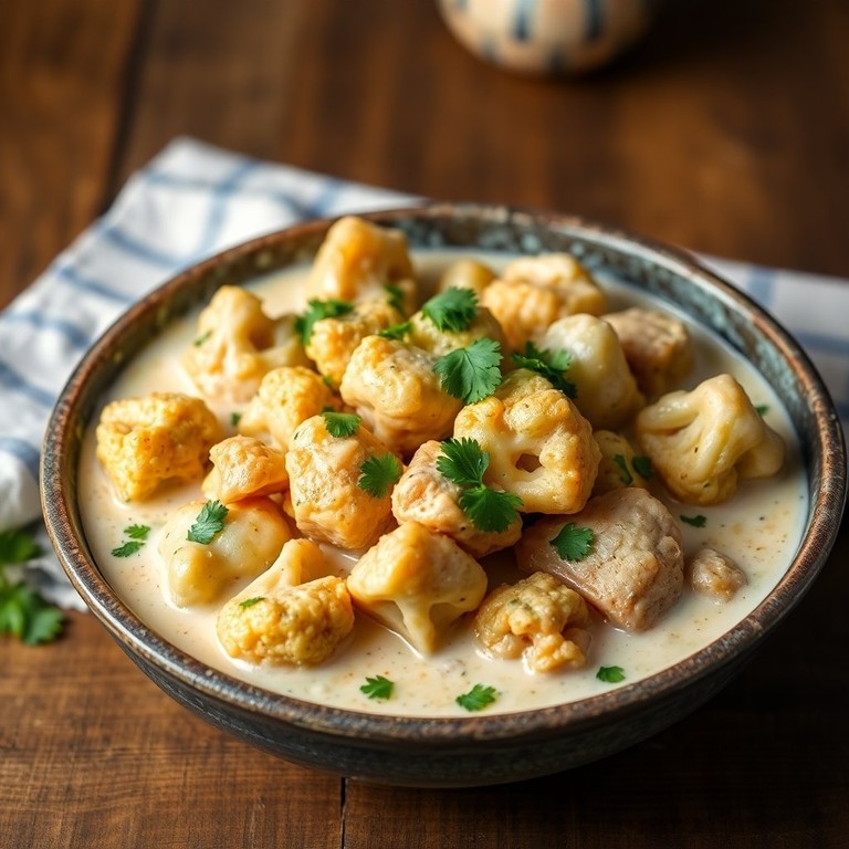 Frango com Couve-Flor ao Leite de Coco.